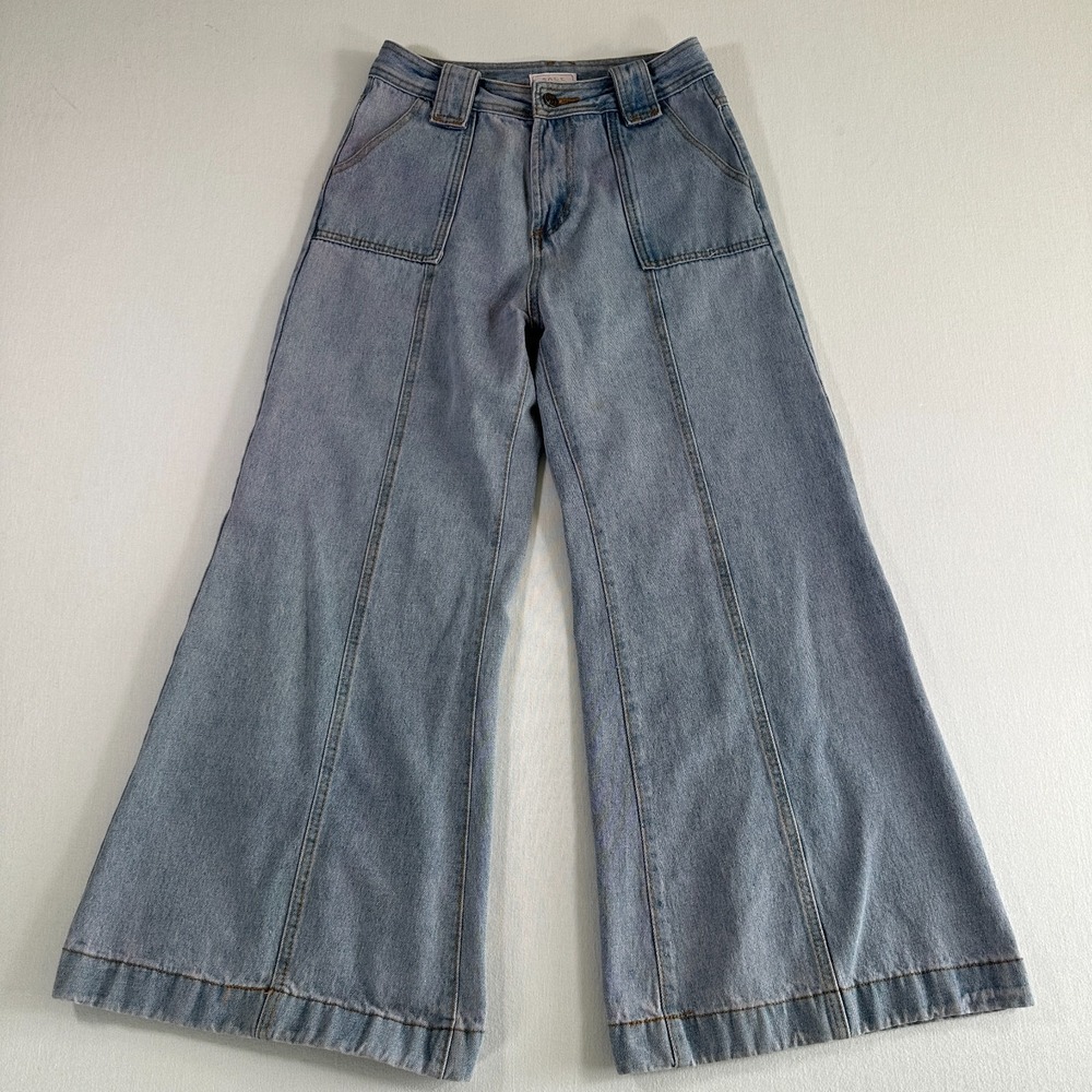 Sage The Label Jeans Womens Size S Blue Flare Wide Leg High Rise